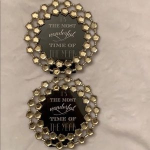 Sheffield home set of two rhinestone round frames